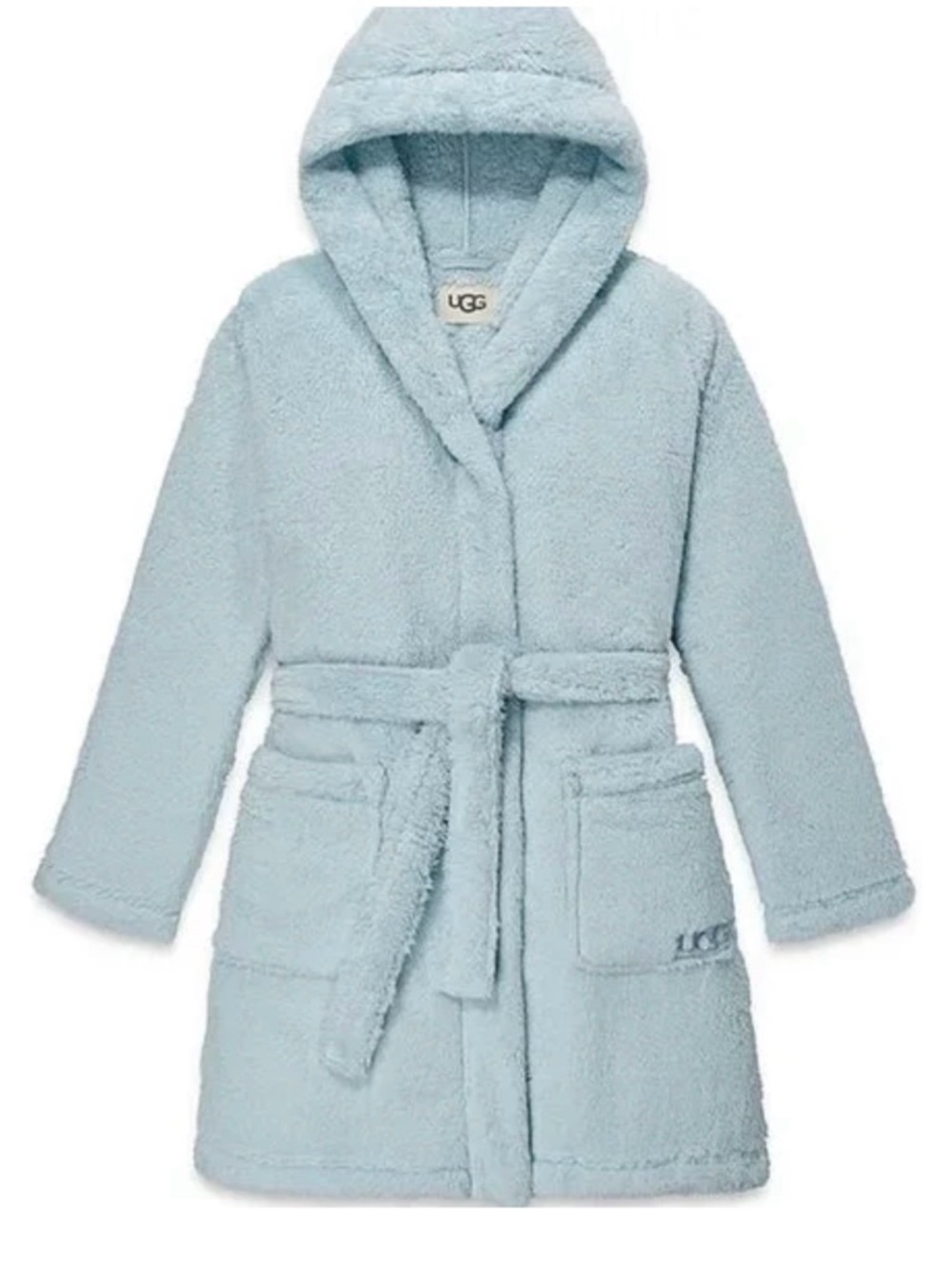 UGG Aarti Blue Hooded Plush 1/2 Robe
- Light Blue